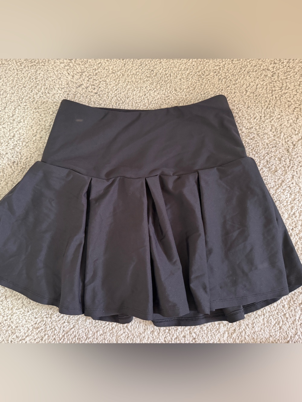 Old Navy Black Pleated Skater Mini Skirt